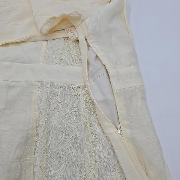 Simple Retro Lace Patchwork Cottage Core Yellow M Coquette Lace Dress‎ - Picture 11 of 15